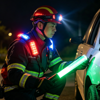 Bâton de signalisation LED multifonction rechargeable avec alarme sonore et lumière de sécurité d'urgence pour le contrôle du trafic