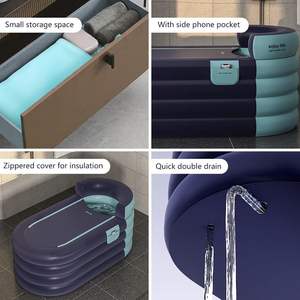Bañera de <span class=keywords><strong>hidromasaje</strong></span> de PVC y baño de hielo para niños y adultos, bañera de <span class=keywords><strong>hidromasaje</strong></span> plegable de drenaje rápido, bañera <span class=keywords><strong>inflable</strong></span> Universal para piscina, Spa de 40 segundos - Product Image 2
