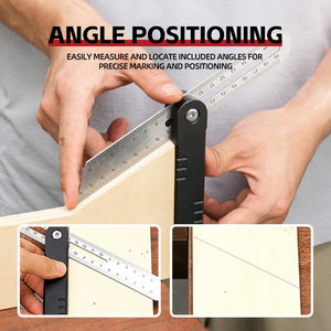 Équerre d'angle réglable en acier inoxydable avec rapporteur d'angle coulissant, outil de mesure et de marquage pour le travail du bois - Product Image 2
