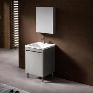 <span class=keywords><strong>Meuble</strong></span>-lavabo compact pour salle de bain avec <span class=keywords><strong>vasque</strong></span> intégrée, <span class=keywords><strong>meuble</strong></span>-<span class=keywords><strong>vasque</strong></span> autoportant gain de place avec rangement pour petites salles de bain - Product Image 4