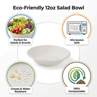 Bol alimentaire jetable en bagasse non blanchie, biodégradable et durable, fabriqué en Chine, pour pique-nique en extérieur