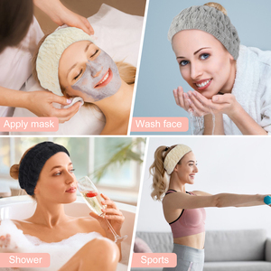 Absorberende Reiniging Face Wash Spa Polsband En Hoofdband Sets Washbandjes Met Logo Custom - Product Image 5