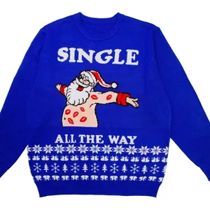 Sweater rajut untuk dewasa grosir sweater musim dingin untuk pria sweater natal jelek kustom berkualitas tinggi