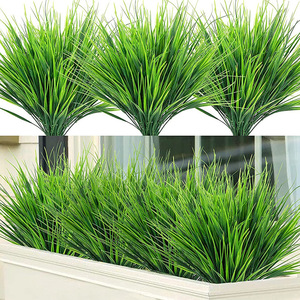 Césped artificial de 7 puntas, flor de plástico, hierba de primavera, planta de pared, planta verde, joyería, partición, flor, decoración de jardinería - Product Image 1