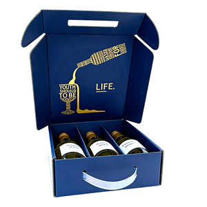 Boîte d'emballage pour vin en carton ondulé écologique, personnalisée, résistante, en matériaux recyclés, avec revêtement UV et gaufrage - Product Image 4