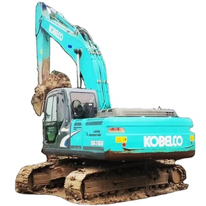 Excavatrice d'occasion japonaise de haute qualité, importée, certifiée CE, Kobelco SK200, avec accessoires : marteau brise-roche, pince de préhension, tarière - Product Image 1