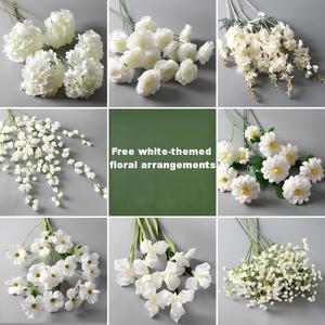 Fleurs artificielles de haute qualité à toucher réel, très demandées, pour centre de table de fête, décoration de mariage et de maison, blanches - Product Image 2