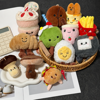 Ensemble de porte-clés en peluche mignon (Burger, Poulet Frit, Bol de Nouilles), pendentif en peluche super doux, anti-stress, pour anniversaire, CE EN71 ASTM CPC