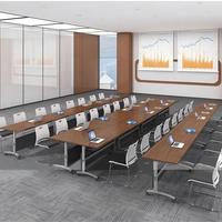 Meubles de bureau modernes pour salle de formation, bureau de formation à plateau rabattable, table de conférence pliable avec roulettes
