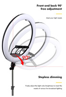 Anneau lumineux professionnel pour téléphone Factory Ringlight Ljj 22 pouces, lampe photographique LED à intensité réglable avec trépied 32 pouces