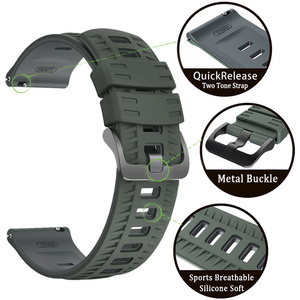 Bracelet de montre intelligente en silicone bicolore à motif de pneu 22 mm pour montre Garmin, bracelet pour montre intelligente <span class=keywords><strong>Xiaomi</strong></span> S5 <span class=keywords><strong>5</strong></span> avec boucle en métal - Product Image 2