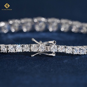 ZUANFA JEWELRY Tennis <b>Bracelet</b> 925 <b>Silver</b> Rhodium Plated Round Brilliant Cut Moissanite Women's Classic Gradual <b>Bracelets</b> - Product Image 3