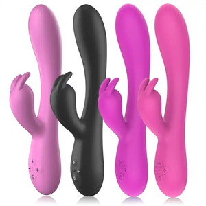 Cargador USB de empuje eléctrico consolador de conejo sexual orejas tocando calefacción punto G vibrador de conejo para mujeres - Product Image 1
