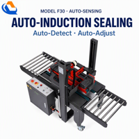 Machine de scellage automatique de cartons F30 à entraînement supérieur et inférieur, scelleuse de cartons aléatoire à ajustement automatique pour cartons hauts