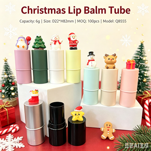 ISMAN 6g Bálsamo Labial Navideño en Tubo, Diseño de Santa, Muñeco de Nieve, Reno, Pingüino, Árbol, Regalo, Envase Cosmético de Plástico Mate Retráctil, Venta al por Mayor, Vacío - Product Image 1