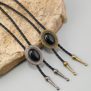 <span class=keywords><strong>Cravate</strong></span> pour hommes Vintage Western <span class=keywords><strong>Cowboy</strong></span> Bolo <span class=keywords><strong>Cravate</strong></span> pour hommes Pendentif géométrique Noir PU Cuir Corde <span class=keywords><strong>Cravate</strong></span> Femmes Collier Accessoires - Product Image 3