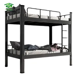 Лидер продаж, оптовая продажа, большие металлические кровати для хранения для взрослых, рабочие стальные двухъярусные кровати для подростков, мальчиков, для продажи - Product Image 1