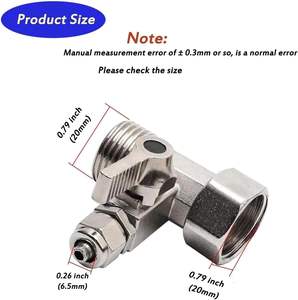 1/<span class=keywords><strong>2</strong></span> \ "Adattatore per tubo in metallo 20 mm o. D valvola di arresto a sfera 1/4 \" valvola di ingresso dell'acqua di alimentazione da 6.5mm per osmosi inversa auto RV - Product Image 2