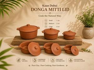 Handmade Terracotta Clay Cooking <b>Pot</b> with Lid Natural <b>Earthenware</b> Casserole <b>Pot</b> for Slow Cooking Rice Curry Soup Stew Kitchen - Product Image 4