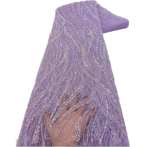 Ni. Ai phi Sequins đính cườm chú rể ren vải chất lượng cao pháp Tulle ren vải 2025 thêu Nigeria ren vải - Product Image 5