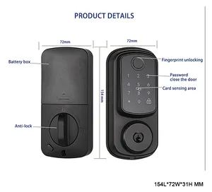 Keyless Auto Electric Fingerprint Code Smart Lock Door Alexa Deadbolt Lock Door Lock With Keypad