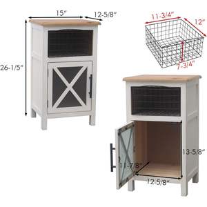 PARISLOFT Mesita de Noche de Madera Maciza, Mesa Auxiliar Pequeña para Dormitorio Estilo Rústico con Almacenamiento y Patas, Diseño Moderno - Product Image 6