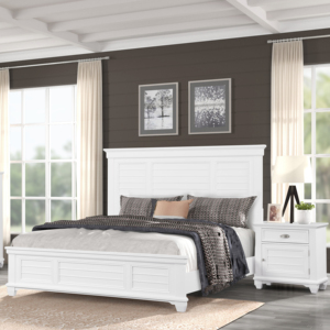 Juego de Muebles - Cama con Plataforma, Cómoda, Mesita de Noche y Cajonera con Persiana - Product Image 1