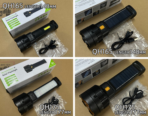 Lampe torche LED portable rechargeable à l'énergie solaire, avec charge USB, pour situations d'urgence et camping, alimentée par batterie - Product Image 6