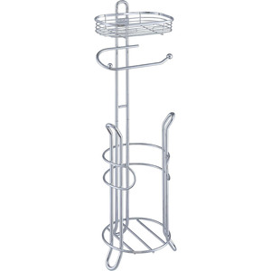 Porte-papier toilette en métal robuste pour salle de bain, finition chromée, avec <span class=keywords><strong>étagère</strong></span>s de rangement - Product Image 6