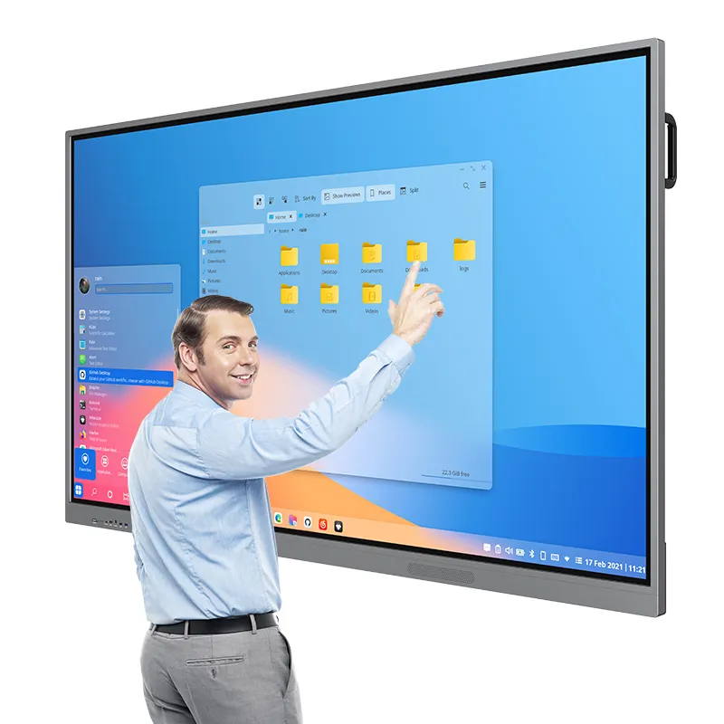 Elektronisch Slim Digitaal Whiteboard 4K Ultra Hd Anti-Glare Glazen Touchscreen 65/75Inch Interactieve Whiteboard