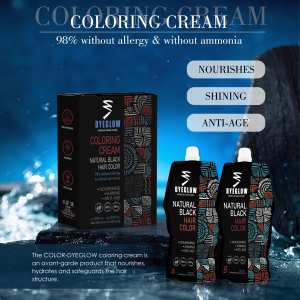 Organische Dyeglow Haarverf Kleur Zwart 500ml*2 Voedende Plantaardige Haarverf voor Mannen Langdurig Effect 5 Minuten Aanbrengen - Product Image 3