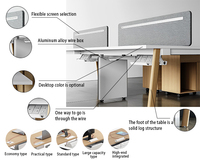 Mobilier de bureau modulaire en bois massif pour 4 6 personnes combinaison de postes de travail design moderne chaises de bureau tables style panneau
