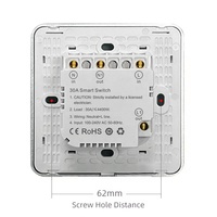 Interrupteur intelligent 30A pour maison connectée, télécommande de climatisation, chauffe-eau, chaudière, panneau en verre trempé, compatible Smart Life, application WiFi et minuterie