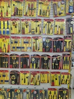 Ensemble d'outils à main A9824, pince combinée, tournevis, couteau, ruban adhésif, 5 pièces, emballé sous blister, 1 dollar, ensemble d'outils à main pour usage quotidien