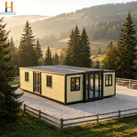 Maison conteneur extensible haut de gamme 20, 30, 40 pieds, design moderne, caractéristique respirante, style personnalisable pour bureau, bâtiment, villa