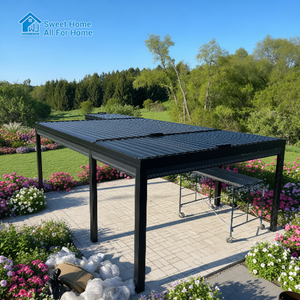 Pergola extérieure en aluminium Sweet Home, robuste et résistante au vent, idéale <span class=keywords><strong>pour</strong></span> la cour, le <span class=keywords><strong>jardin</strong></span>, le bord <span class=keywords><strong>de</strong></span> la piscine et les moments <span class=keywords><strong>de</strong></span> détente - Product Image 6