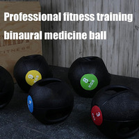 Ballon de musculation avec double poignée texturée - Matériau en caoutchouc - Gamme de poids 5-25 kg |   Entraînement de force et exercices de renforcement du tronc