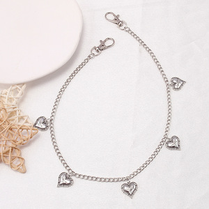 Chaîne de taille unisexe Yueli à double anneau avec pendentif cœur en métal double couche, style Hip Hop, en alliage de zinc, pour usage quotidien - Product Image 4