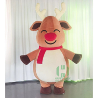 Costume de mascotte de renne de Noël gonflable CE le plus vendu, costume de personnage animal de cosplay de dessin animé pour adulte