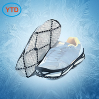 Crampons à glace en acier allié de 1,2 mm, élastiques, anti-légères, faciles à mettre et à enlever, avec languette de talon, adhérence à 360 degrés pour neige et glace hivernale