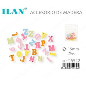 Lettere in Legno Ilan 15mm 26 Pezzi Accessorio per Artigianato - Product Image 3
