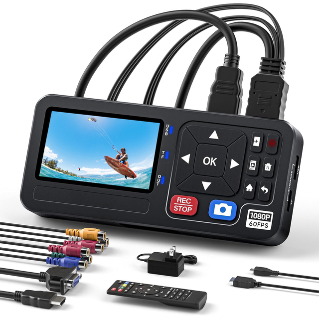 4K HDMI Video Capture Box 1080 60 Fps Recorder Recording Video From AV VGA YPbPr VHS VCR DVD for Gaming Teaching Streaming
