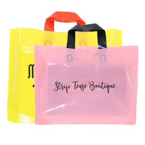 Wholesale Customizable Logo Printing Plastic Shopping Bag With Handle recycle shopping bags
