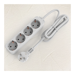 Enchufe de Extensión de 4 Vías con Conexión a Tierra, Estándar Europeo, con Cable de 1.5/3/5 Metros, Regleta de Alimentación Eléctrica - Product Image 2