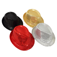 Chapeau Fedora Western à Paillettes en Gros pour Pâques, Accessoire de Fête Dansante Scintillant, Costume de Cosplay pour Événements du Nouvel An