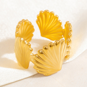 Fashion <b>Rings</b> Starfish Open Design Stainless Steel 18k Gold Color Unisex Gift Jewelry - Product Image 2