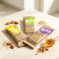 Sachet d'emballage en plastique mat imprimé sur mesure, scellé au dos, pour barres énergétiques, chocolat et snacks
