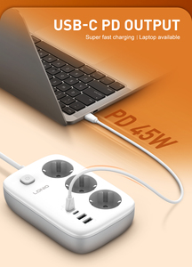 Nueva llegada LDNIO SE2 3250W Power Strip Extension Socket 3 EU Outlets con 4 SUB 13A Enchufe eléctrico Estándares DE LA UE - Product Image 2