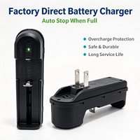 Échantillon Gratuit Chargeur de Batterie Li-ion 18650 AC/DC 500MA 4.2V à Emplacement Unique avec Prise US/EU Sortie 2W pour Appareil Photo et Microphone