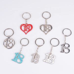 <span class=keywords><strong>Metal</strong></span> personalizado llavero de diamante número 18 llavero 18th cumpleaños regalo - Product Image 6